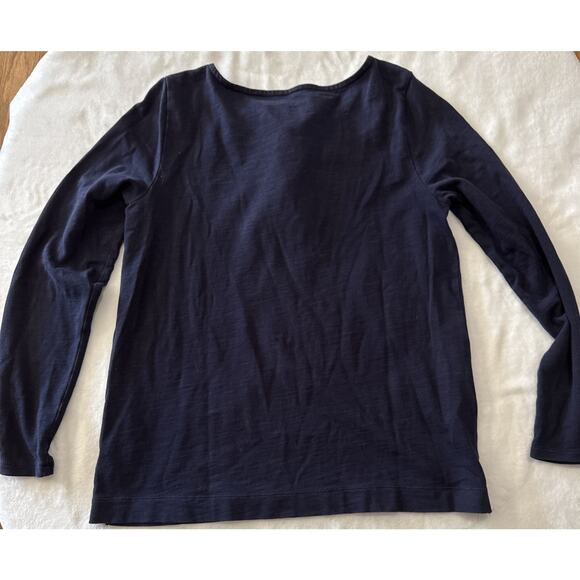 Talbots Shirt Womens Medium Long Sleeve Blue Lace Up Rope Nautical Cruise Wear - Picture 3 of 3